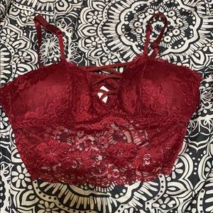 Burgundy Lace Bralette
